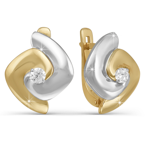 Серьги из золота с бриллиантом