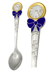 Ложка детская из серебра с эмалью