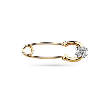 Брошь из золота с фианитами