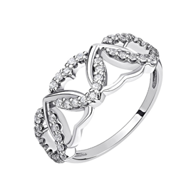 Кольцо из серебра с фианитами