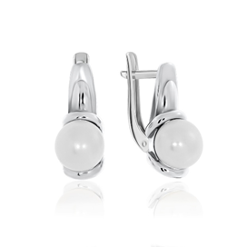 Серьги из серебра с жемчугом