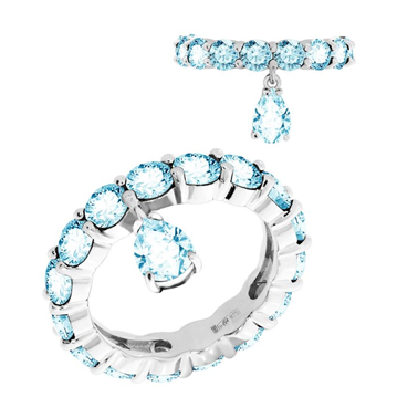 Кольцо из серебра с топазами из коллекции Eternity