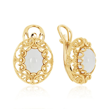 Серьги из серебра с агатом из коллекции Уральские самоцветы