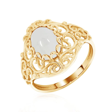 Кольцо из серебра с агатом из коллекции Уральские самоцветы