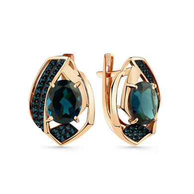 Серьги из золота с топазом