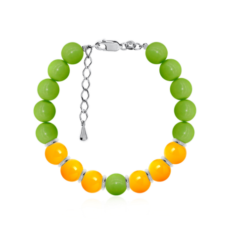 Браслет из серебра с агатами