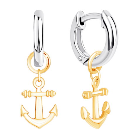 Серьги конго из серебра без вставок из коллекции Вера, Надежда, Любовь