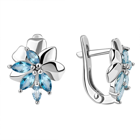Серьги из серебра с топазом