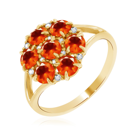 Кольцо из серебра с опалами и фианитами из коллекции Royals