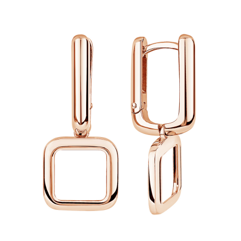 Серьги квадратной формы из серебра без вставок