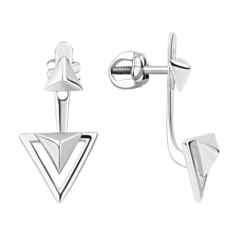 Серьги треугольной формы из серебра без вставок из коллекции Modniy look