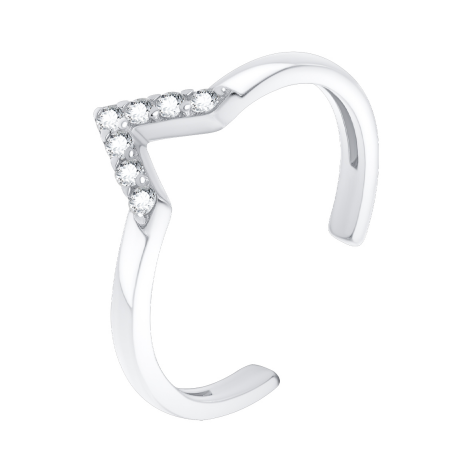 Кольцо из серебра с фианитами из коллекции Young Star