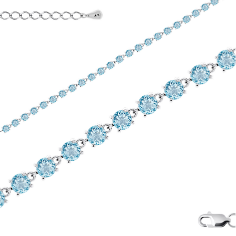 Браслет из серебра с топазами