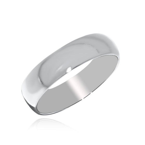 Обручальное кольцо из серебра без вставок