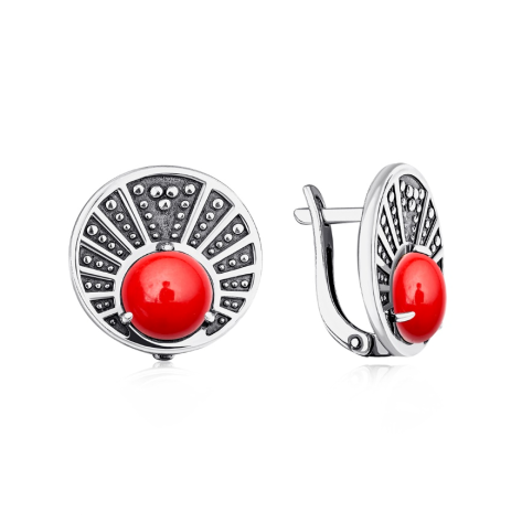 Серьги из серебра с кораллами