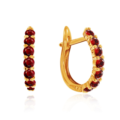 Серьги из серебра с гранатами