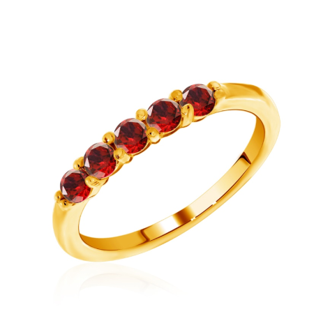 Кольцо из серебра с гранатами