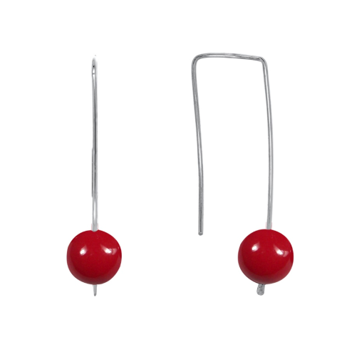 Серьги из серебра с кораллами из коллекции Italiano