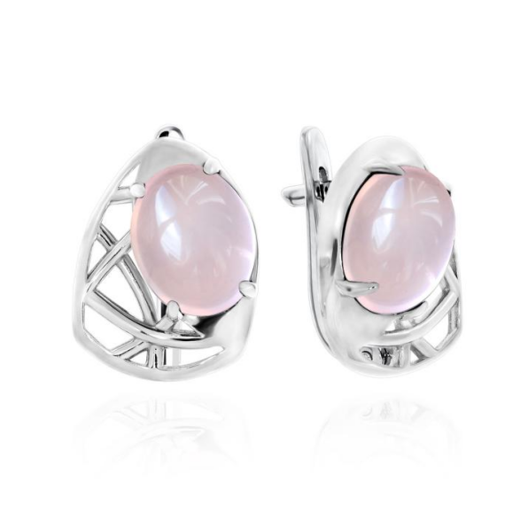 Серьги из серебра с кварцами из коллекции Fancy