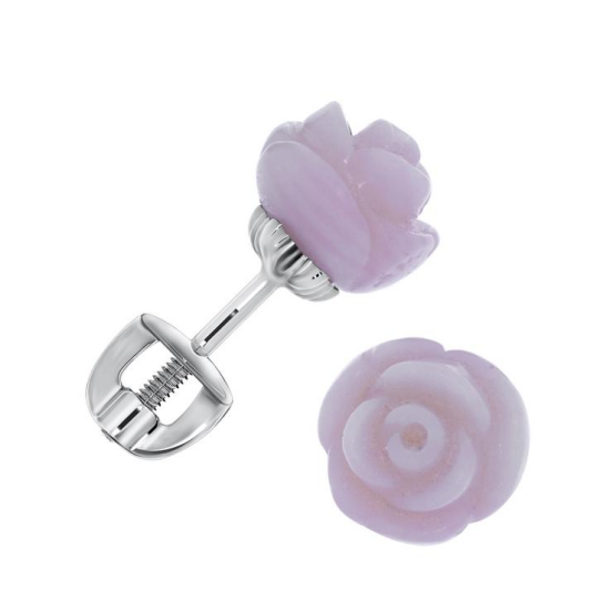 Пусеты из серебра с кораллами из коллекции Young Star