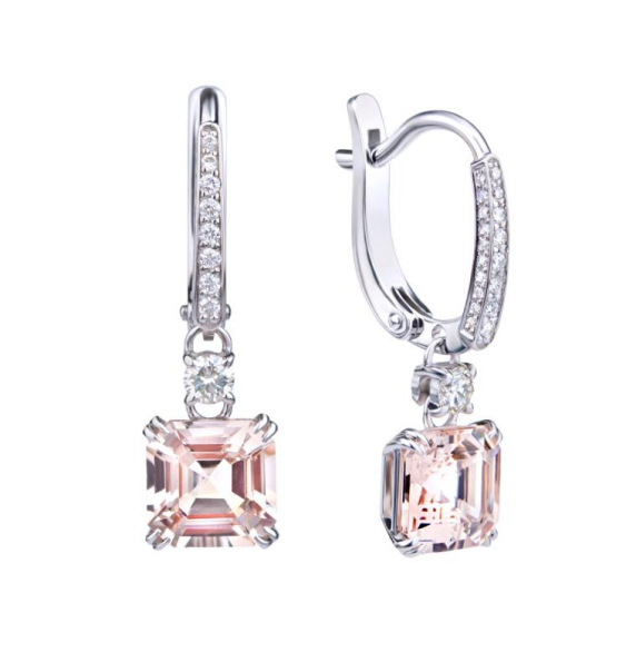 Серьги из золота с морганитами и бриллиантами pink splendor