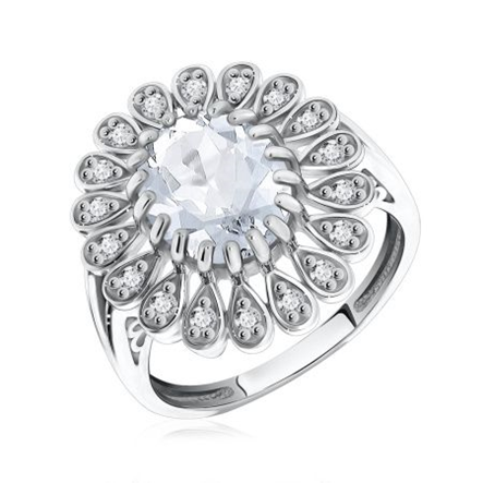 Кольцо из серебра с фианитами из коллекции Royals