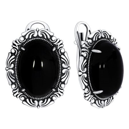 Серьги из серебра с агатами из коллекции Династия