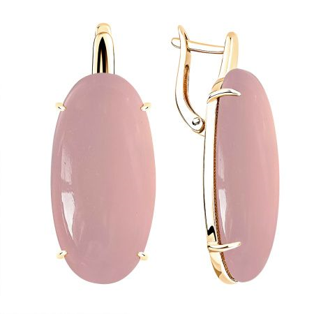 Серьги из серебра с халцедоном из коллекции Уральские самоцветы