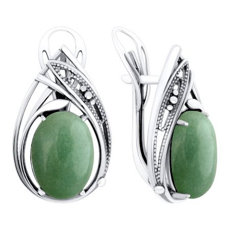 Серьги из серебра с авантюринами