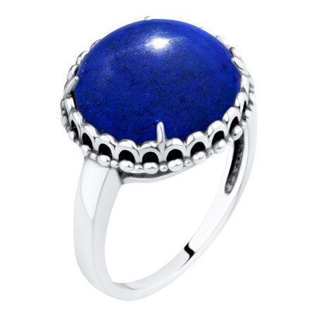 Кольцо из серебра с лазуритом из коллекции Уральские самоцветы