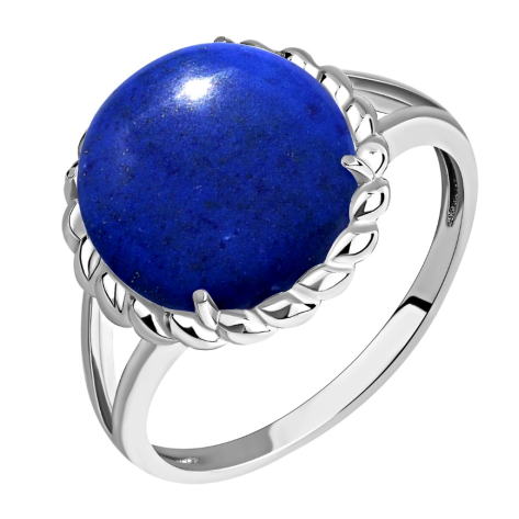 Кольцо из серебра с лазуритом из коллекции Уральские самоцветы