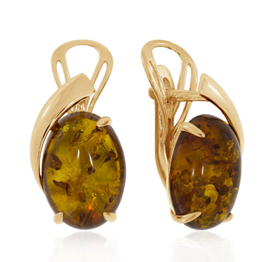 Серьги из серебра с янтарем