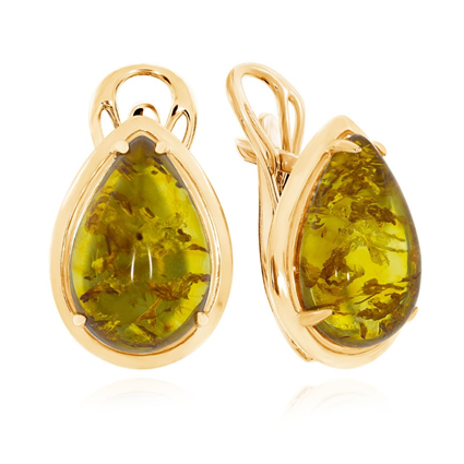 Серьги из серебра с янтарем