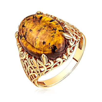 Кольцо из серебра с янтарем из коллекции Династия