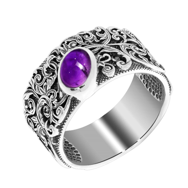 Кольцо из серебра с аметист из коллекции Boyarynia