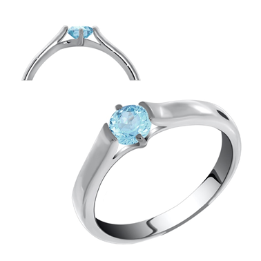 Кольцо из серебра с топазом из коллекции Elegans