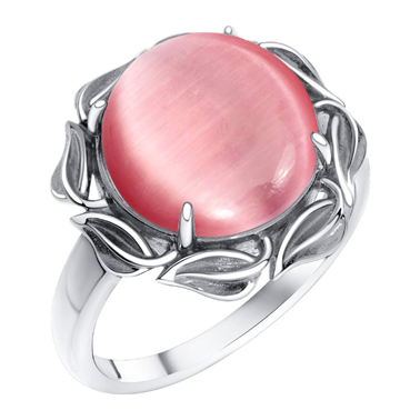 Кольцо из серебра с кошачьим глазом