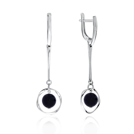 Серьги из серебра с ониксами из коллекции Magic stick