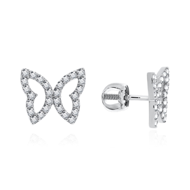 Пусеты из серебра с фианитами из коллекции Young Star