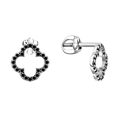 Пусеты из серебра с ситаллами