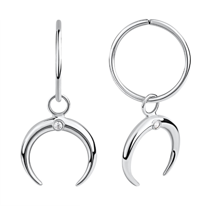 Серьги из серебра с фианитами из серии Лунница