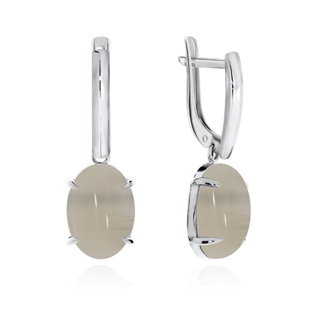 Серьги из серебра с агатами из коллекции Уральские самоцветы