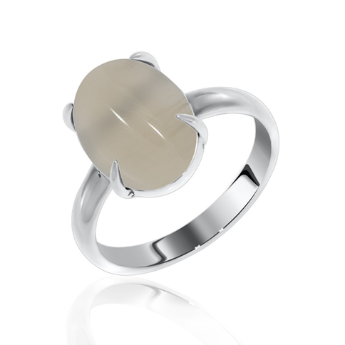 Кольцо из серебра с агатом из коллекции Уральские самоцветы