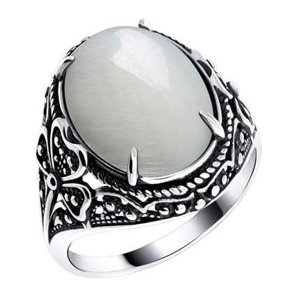 Кольцо из серебра с перламутром из коллекции Филигранная