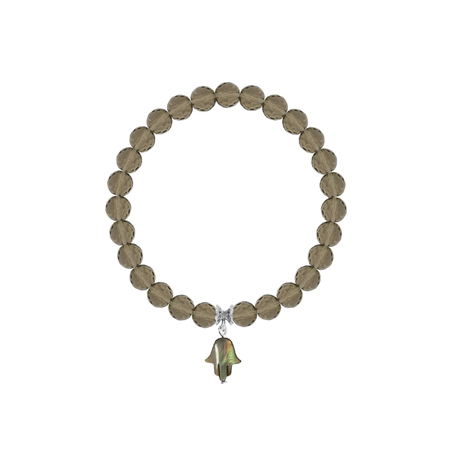 Браслет из серебра с перламутром и топазами