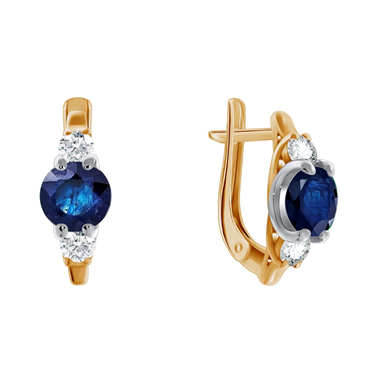 Серьги из золота с сапфирами и бриллиантами из коллекции Elegans