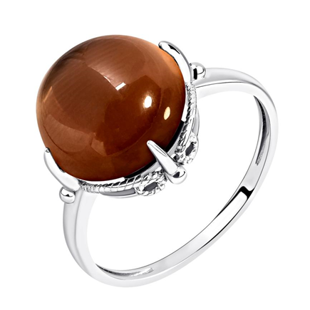 Кольцо из серебра с раухтопазом из коллекции Уральские самоцветы