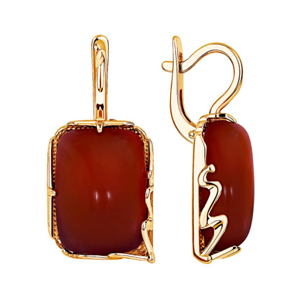 Серьги из серебра с агатами из коллекции Уральские самоцветы