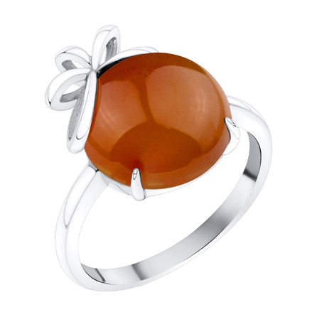 Кольцо из серебра с сердоликом из коллекции Уральские самоцветы