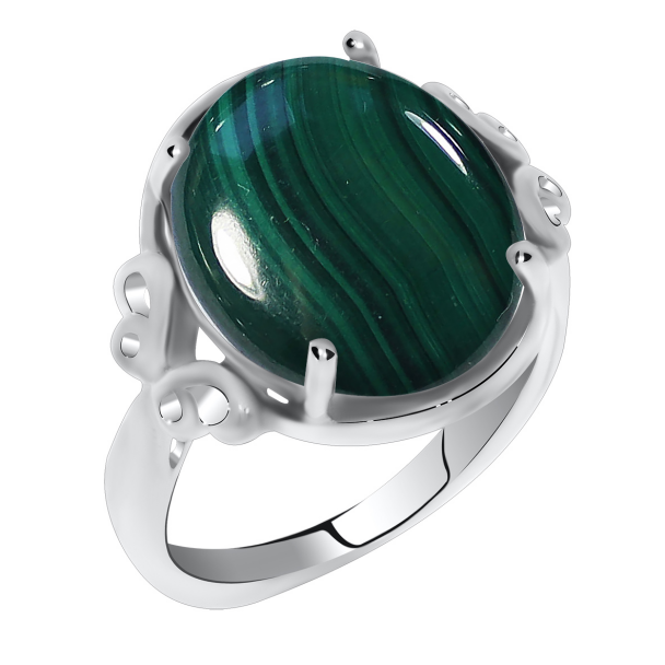 Кольцо из серебра с малахитом